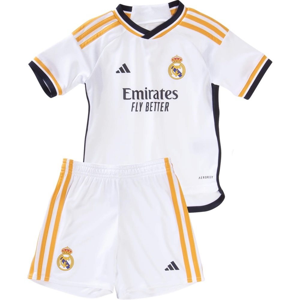 REAL MADRID YOUTH HOME JERSEY + SHORTS KIT 2023/24
